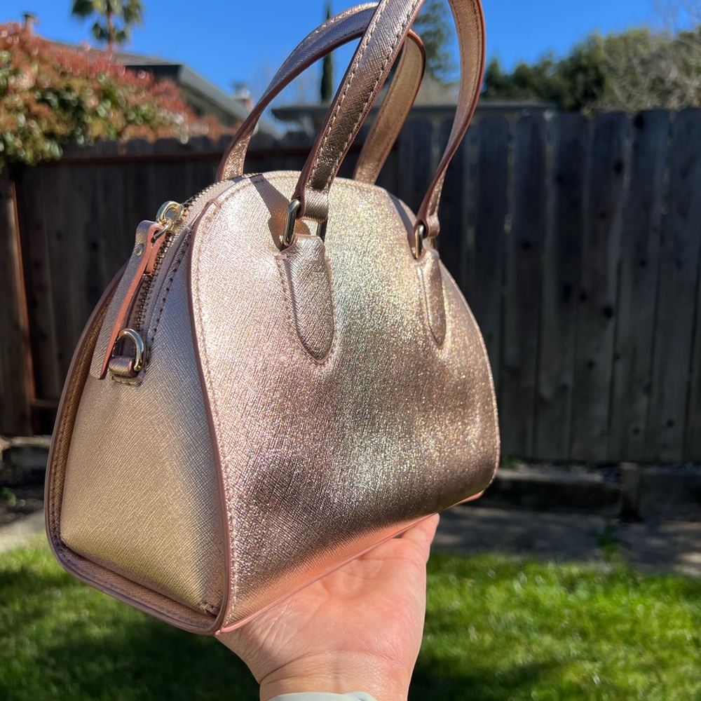 KATE SPADE ROSE GOLD METALLIC SATCHEL - Picture 3 of 13